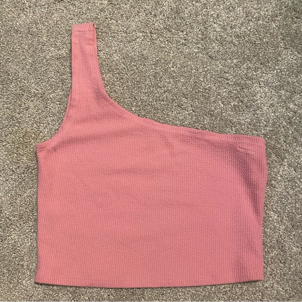 Me to We One-Shoulder Textured Tank Top - Pink